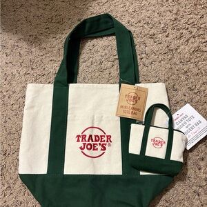 Trader Joe's Mini Tote bag and Micro bag (Green)